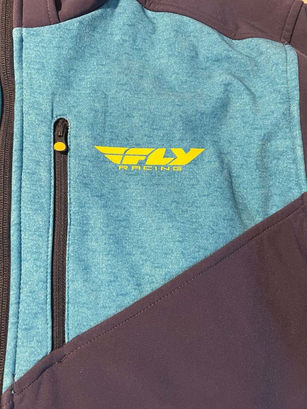 Fly Racing Checkpoint Softshell Jacket Blue Navy Large - Picture 2 of 7
